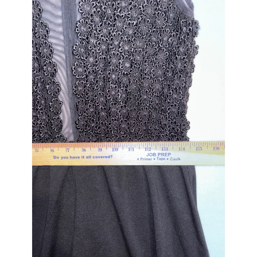 For Love & Lemons Black Sheer Mesh Floral Lace Mini Dress Size M skater daisy - Picture 11 of 12